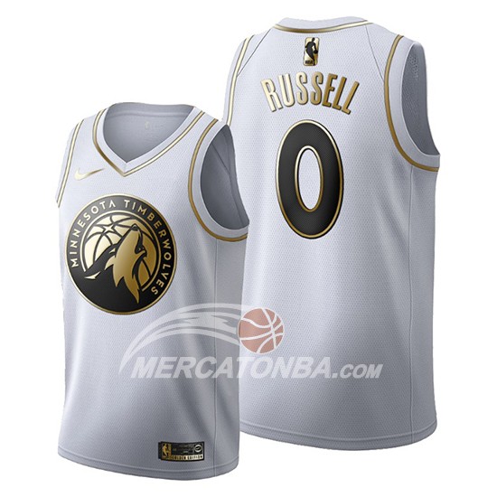Maglia Golden Edition Minnesota Timberwolves D'angelo Russell 2019-20 Bianco